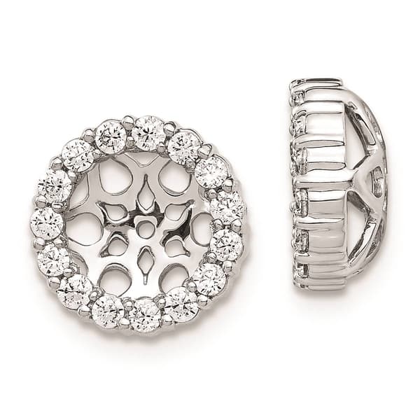 Pure Fire White Gold Lab Grown Diamond 6.5mm Earring Jackets - image 