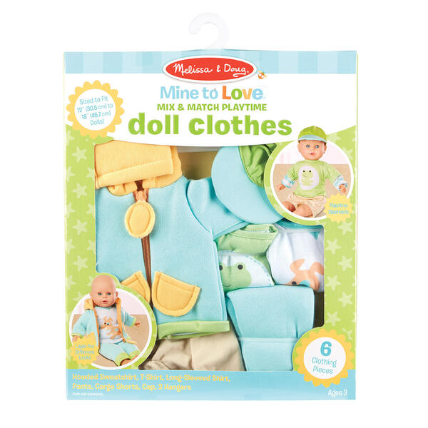 Melissa & Doug&#40;R&#41; Mine To Love Mix & Match Playtime Doll Clothes - image 