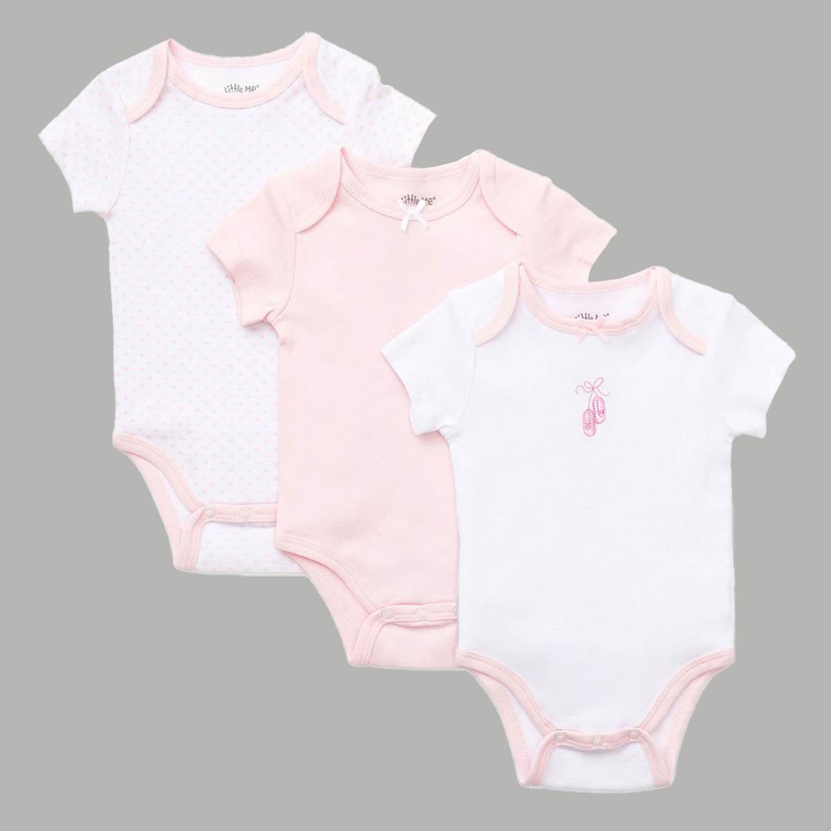 Baby Girl (NB-9M) Little Me® 3pk. Ballerina Bodysuits