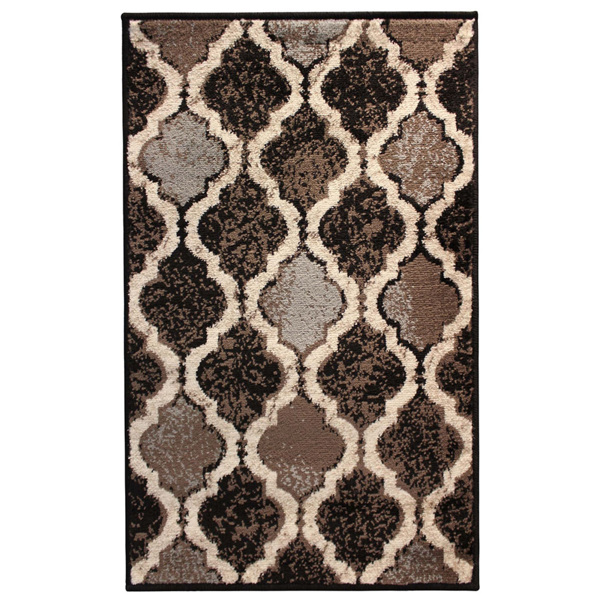 HomeRoots Transitional Quatrefoil Distressed Rectangular Area Rug
