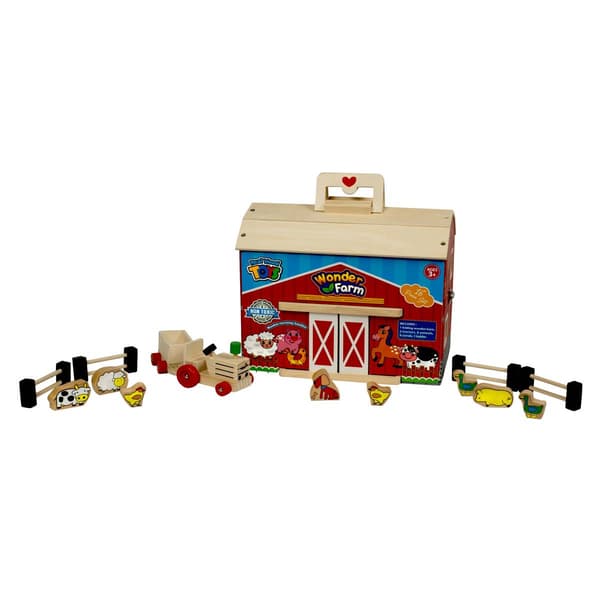 Homewear Red Wood Barn with Accessories
