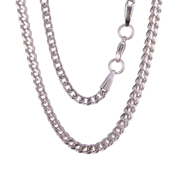 Mens Iron Saints 5mm Box Chain Link Silver-Tone Necklace - image 