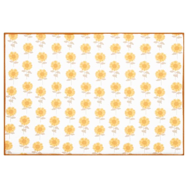 Sunshine Flower Toss Tan Dish Drying Mat - image 