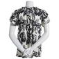 Plus Size Absolutely Famous Flutter Sleeve Floral Tie Neck Blouse - image 2