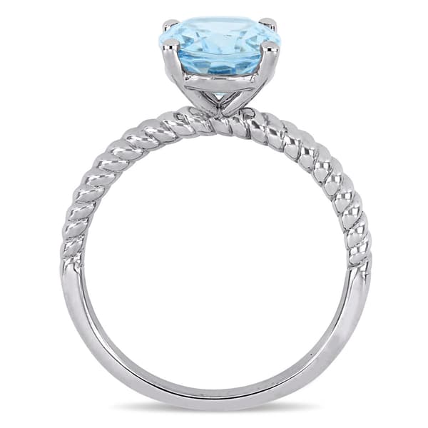 Gemstones Classics™ 14kt. White Gold Aquamarine Twist Ring