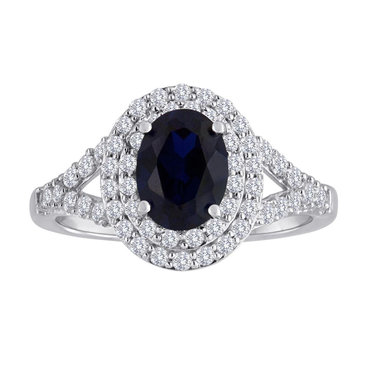 Gemstone Classics(tm) Sterling Silver Blue Sapphire Ring