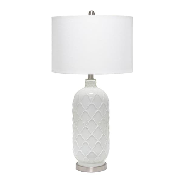 Lalia Home Classix Argyle Classic White Table Lamp w/Fabric Shade