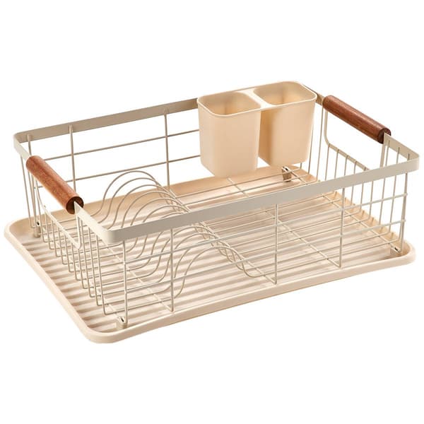 Gourmet Kitchen Dish Rack with Acacia Handles - image 