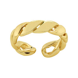 Barefootsies Gold Plated Twisted Adjustable Toe Ring
