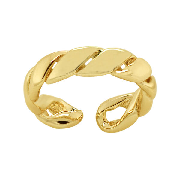 Barefootsies Gold Plated Twisted Adjustable Toe Ring - image 
