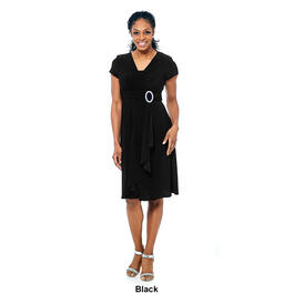 Womens R&M Richards Flutter Sleeve Stretch A-Line Dress