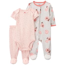 Baby Girl &#40;Preemie-9M&#41; Carter's&#40;R&#41; 3pc. Floral Bodysuit & Pants Set