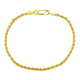 Gold over Sterling Silver Diamond Cut Chain Bracelet