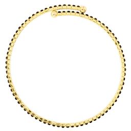 Athra 14kt. Gold over Brass & Black Crystal Coil Bracelet