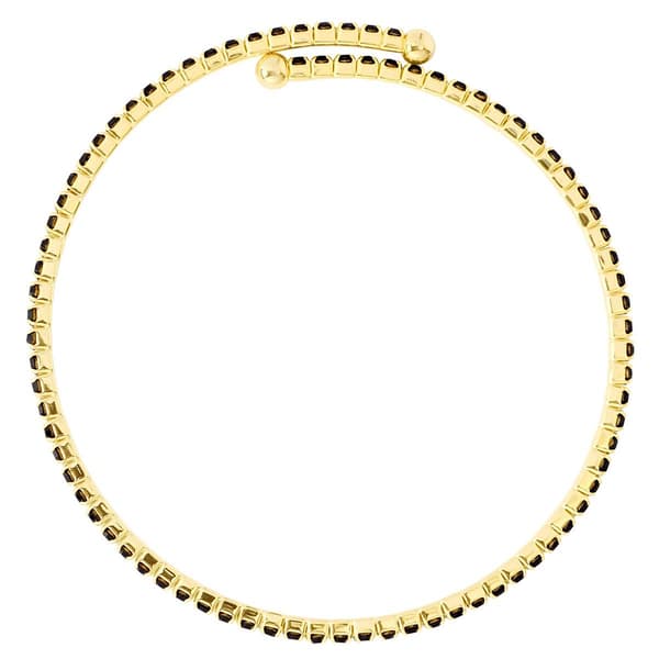 Athra 14kt. Gold over Brass & Black Crystal Coil Bracelet