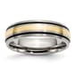 Mens Endless Affection&#40;tm&#41; Grooved 14kt. Gold Inlay 6mm Band - image 1