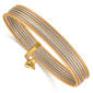 Gold Classics(tm) 14kt.  Gold Dangle Heart Set of 7 Textured Bangles - image 1