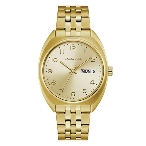 Mens Caravelle Retro Gold-Tone Bracelet Watch - 44C110 - image 