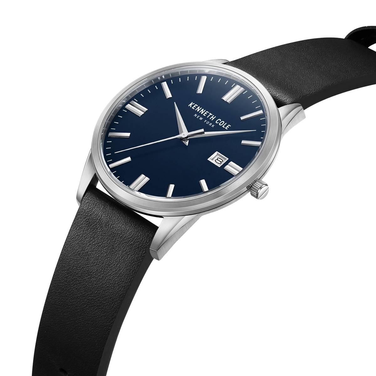 Mens Kenneth Cole® New York Black/Blue Dial Watch - KCWGB2233601