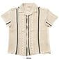 Young Mens VSTR Short Sleeve Crochet Textured Button Down Shirt - image 3