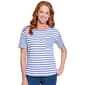 Womens Multiples Short Sleeve One Pocket Stripe Top - image 1