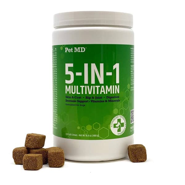 Pet MD 5-in-1 MultiVitamin Soft Chews for Dogs - 120 Count - image 