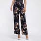 Womens Nicole Miller Pull On Floral Wide Leg Poplin Pants - image 1