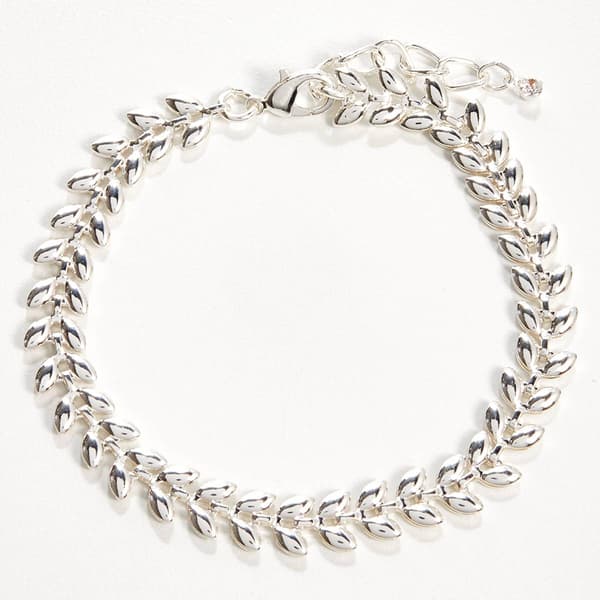 Design Collection Silver-Tone Fishbone Chain Bracelet - image 