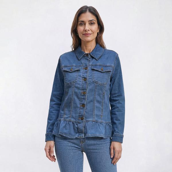 Womens Erika Joey Solid Peplum Hem Jacket