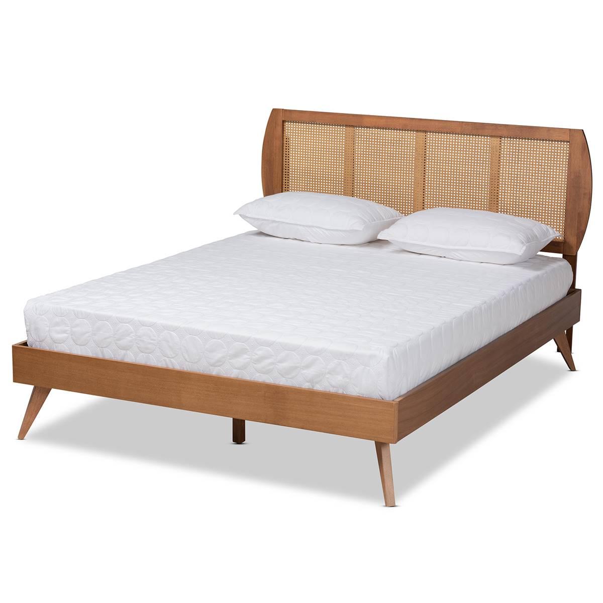 Baxton Studio Asam Modern Walnut Brown Wood Platform Bed