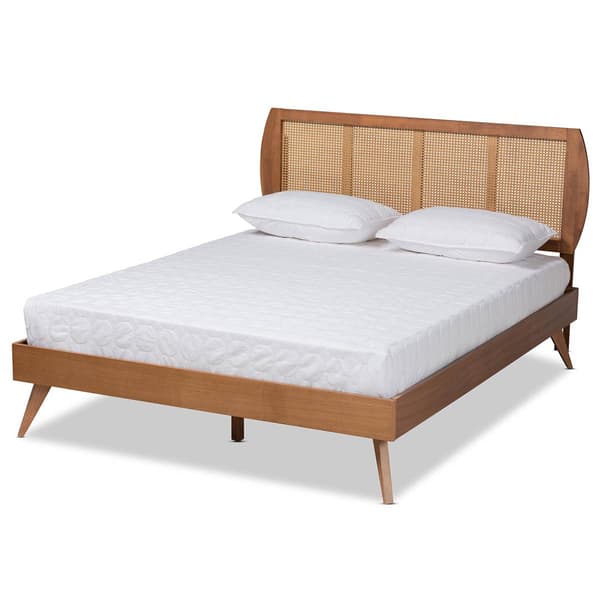 Baxton Studio Asam Modern Walnut Brown Wood Platform Bed - image 