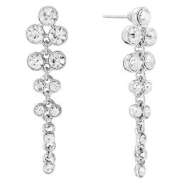 Athra Silver Plated & Clear Crystal Chain Drop Earrings