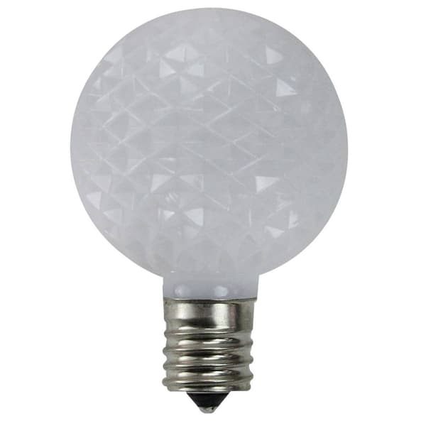 Northlight 25pk. Faceted LED G50 White Christmas Replacement Bulb - image 