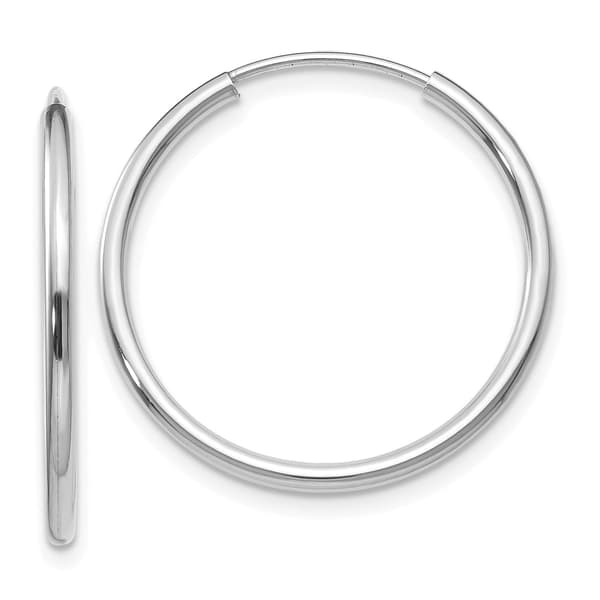 Gold Classics&#40;tm&#41; 20mm. 14k White Gold Polished Hoop Earrings - image 