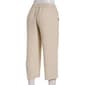 Womens Briggs Pull On Cross Hatch Linen Capris-Tan - image 2