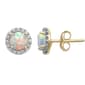 Gemstone Classics(tm) Opal & White Sapphire Halo Earrings - image 1