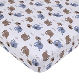 Carters(R) Blue Elephant Super Soft Fitted Crib Sheet