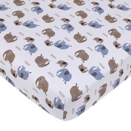 Carters(R) Blue Elephant Super Soft Fitted Crib Sheet