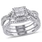 Loveblooms(tm)  Princess & Round Diamond Bridal Ring Set - image 1