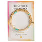 Beautiful Blessings Gold-Tone Turquoise Bead Heart Charm Bracelet - image 1