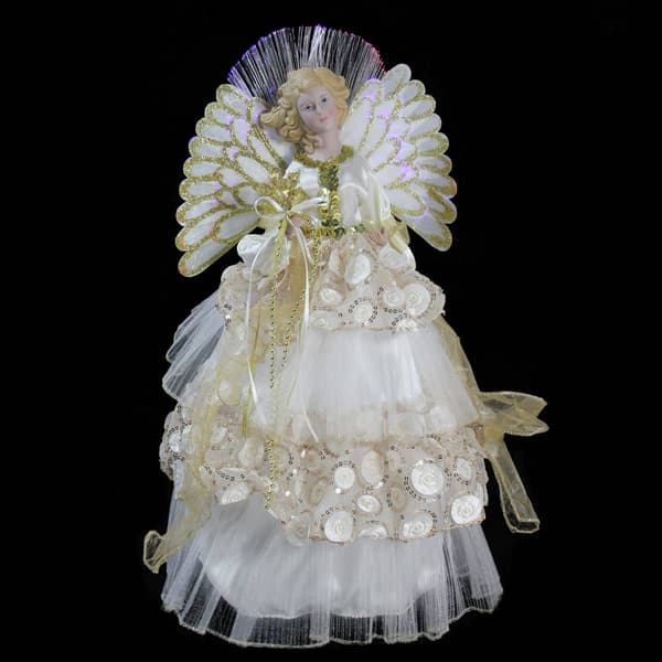 Northlight Seasonal 16in. Fiber Optic Angel Tree Topper