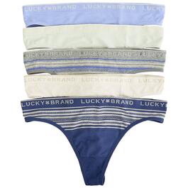 Womens Lucky Brand Seamless Logo Band Thong Panties LVD01584BV