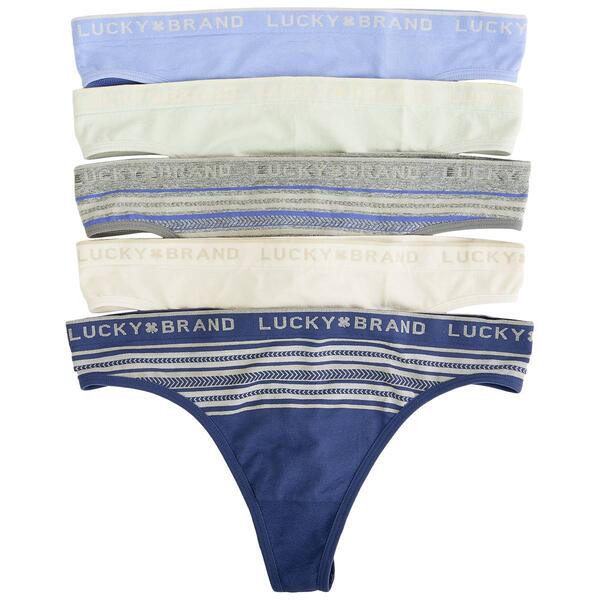 Womens Lucky Brand Seamless Logo Band Thong Panties LVD01584BV - image 