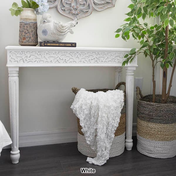 9th & Pike&#174; Large Wood Carved Console Table