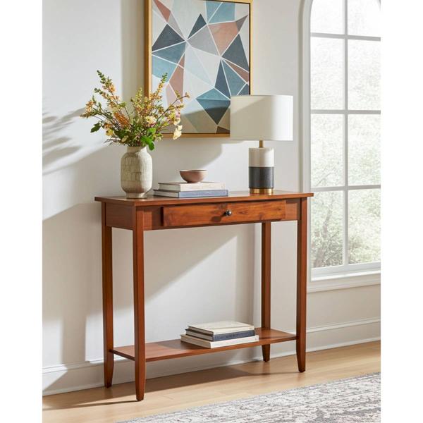 Casual Contemporary Living Acacia Console Table w/ Bottom Shelf