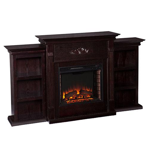 Southern Enterprises Electric Fireplace w/ Bookcases
