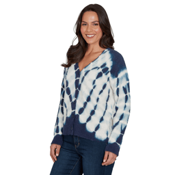 Womens Skye’s the Limit Urban Heirloom V Neck Tie Dye Cardigan
