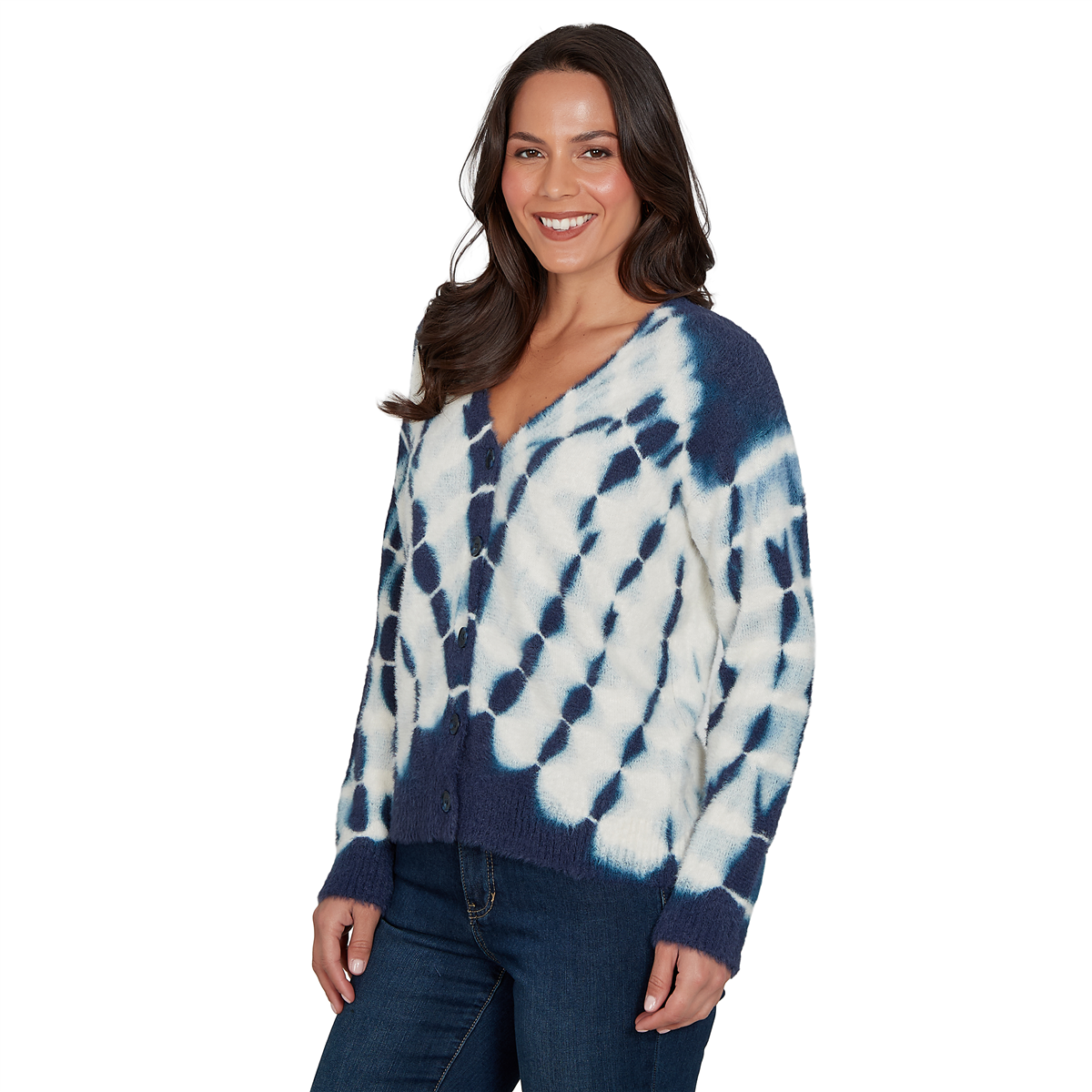 Womens Skye’s the Limit Urban Heirloom V Neck Tie Dye Cardigan