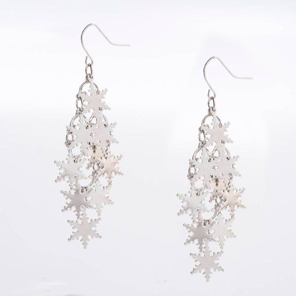 Snowflake Drop Earrings - image 