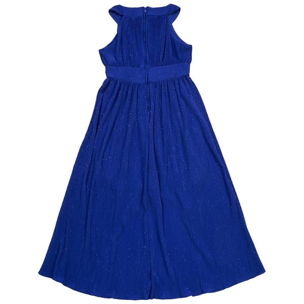 Girls (7-16) Rare Editions Halter Pleated Glitter Chiffon Dress